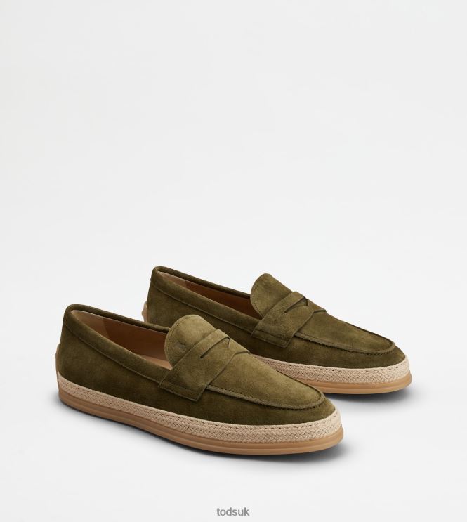 Tod's Men Loafers in Suede 602L84646 Green