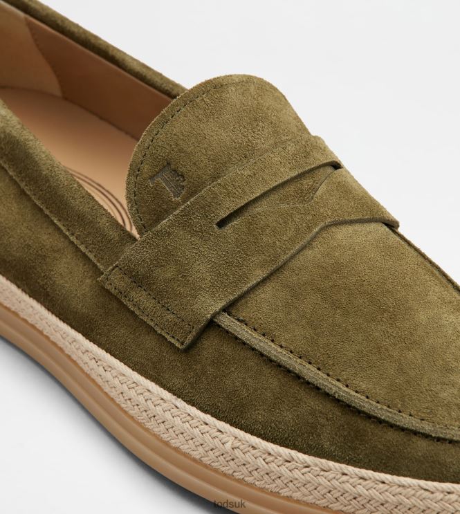 Tod's Men Loafers in Suede 602L84646 Green