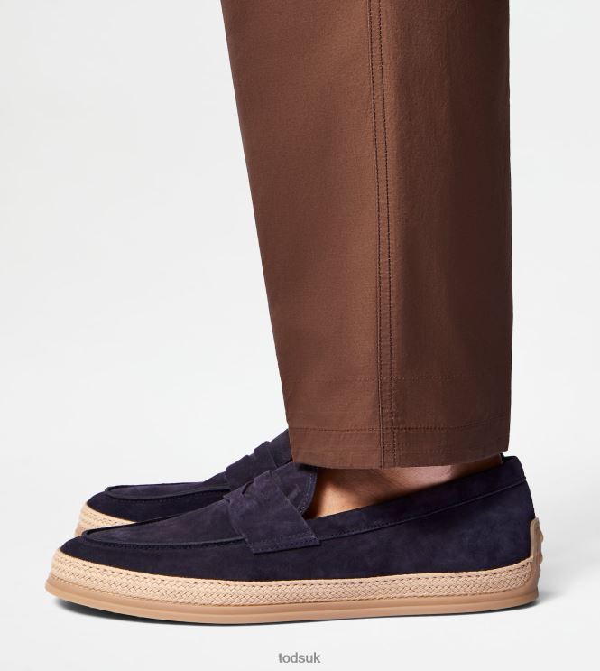 Tod's Men Loafers in Suede 602L84647 Blue
