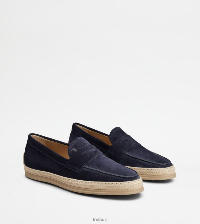 Tod's Men Loafers in Suede 602L84647 Blue