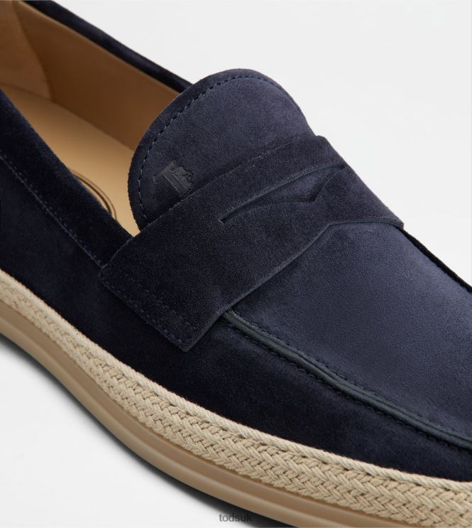 Tod's Men Loafers in Suede 602L84647 Blue