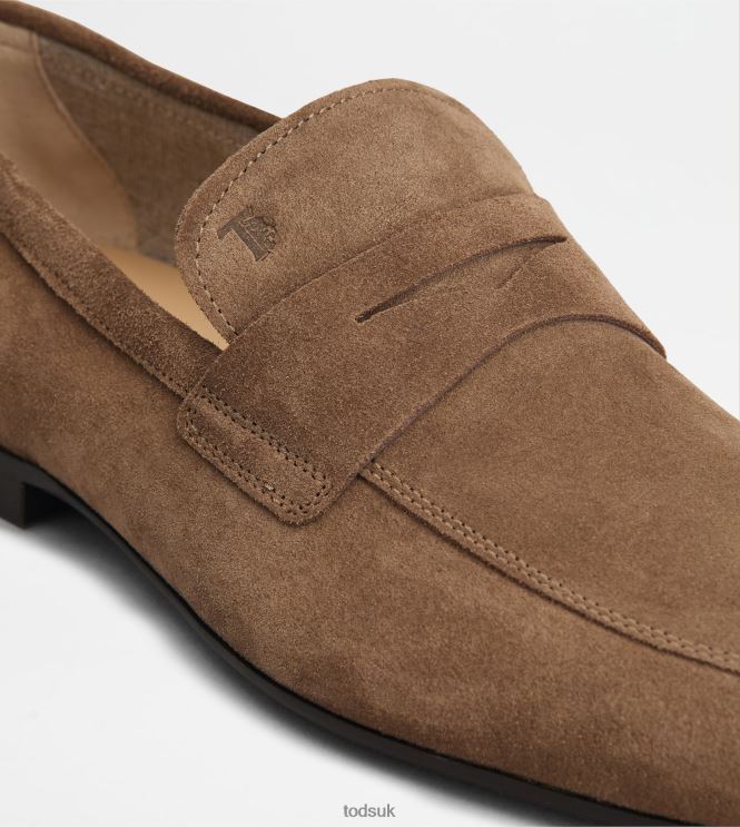 Tod's Men Loafers in Suede 602L84656 Brown