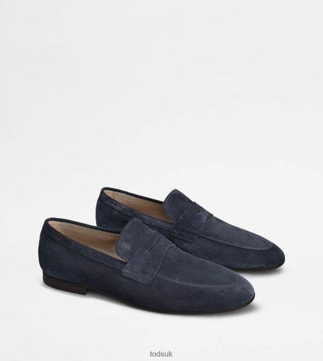 Tod's Men Loafers in Suede 602L84658 Blue