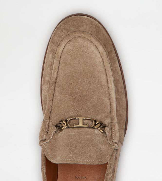 Tod's Men Loafers in Suede 602L84672 Brown