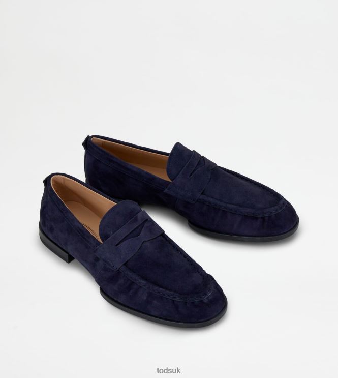 Tod's Men Loafers in Suede 602L84675 Blue