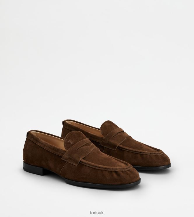 Tod's Men Loafers in Suede 602L84678 Brown