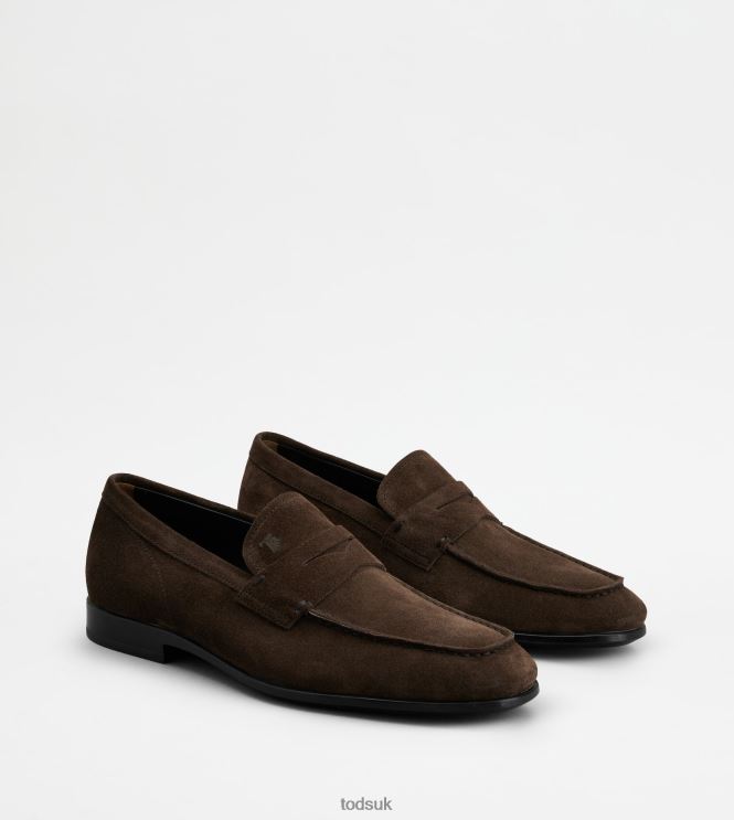 Tod's Men Loafers in Suede 602L84691 Brown