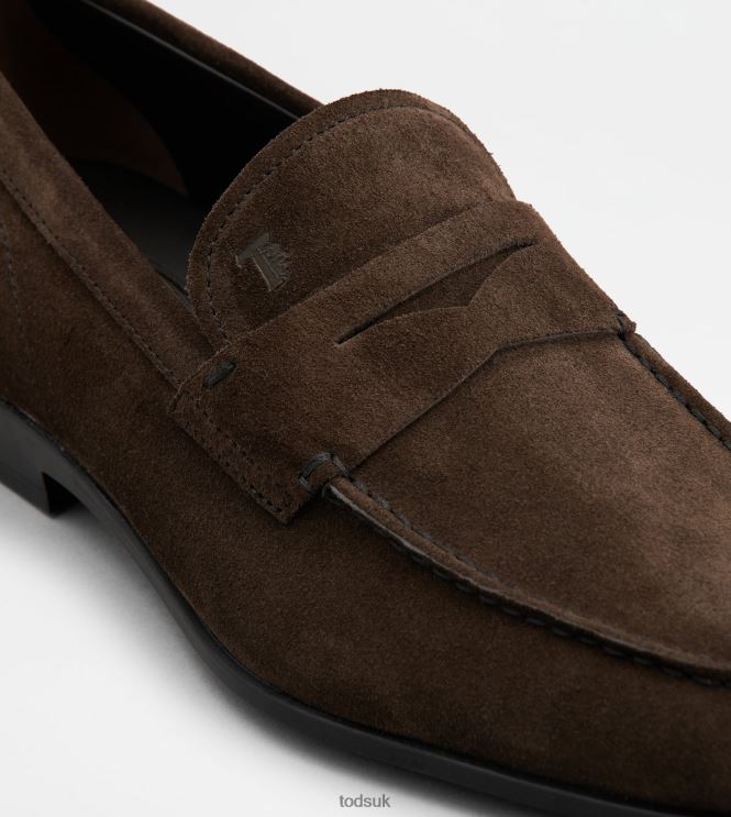 Tod's Men Loafers in Suede 602L84691 Brown