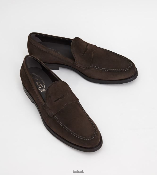 Tod's Men Loafers in Suede 602L84693 Brown
