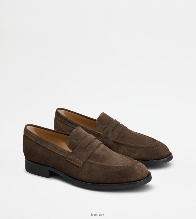 Tod's Men Loafers in Suede 602L84699 Brown