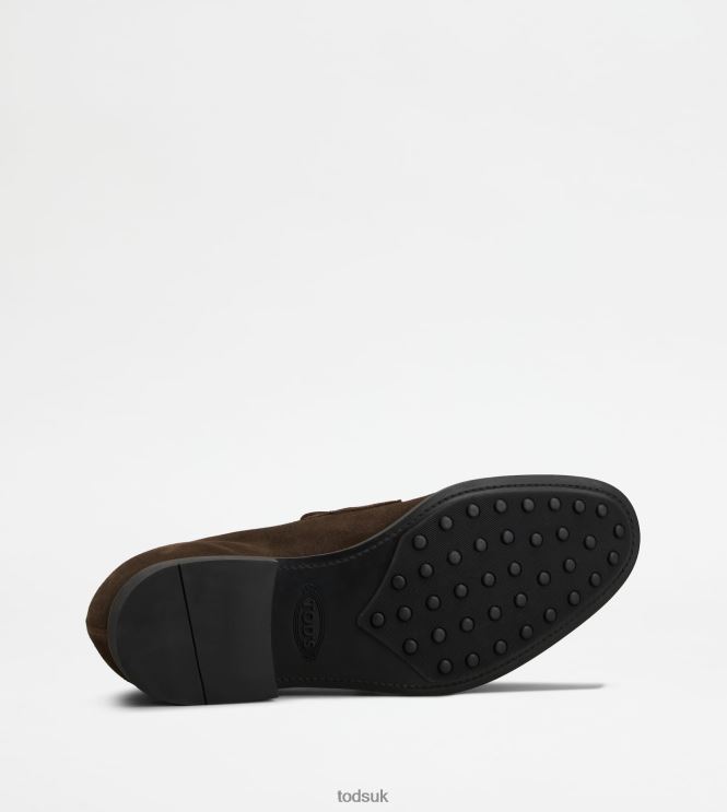 Tod's Men Loafers in Suede 602L84699 Brown
