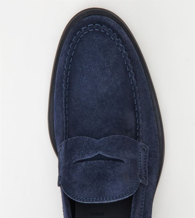 Tod's Men Loafers in Suede 602L84700 Blue