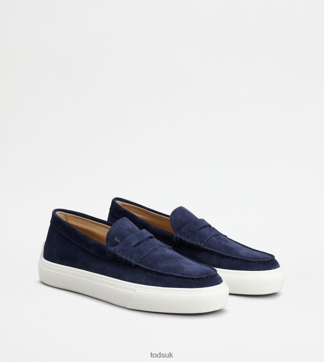 Tod's Men Loafers in Suede 602L84780 Blue