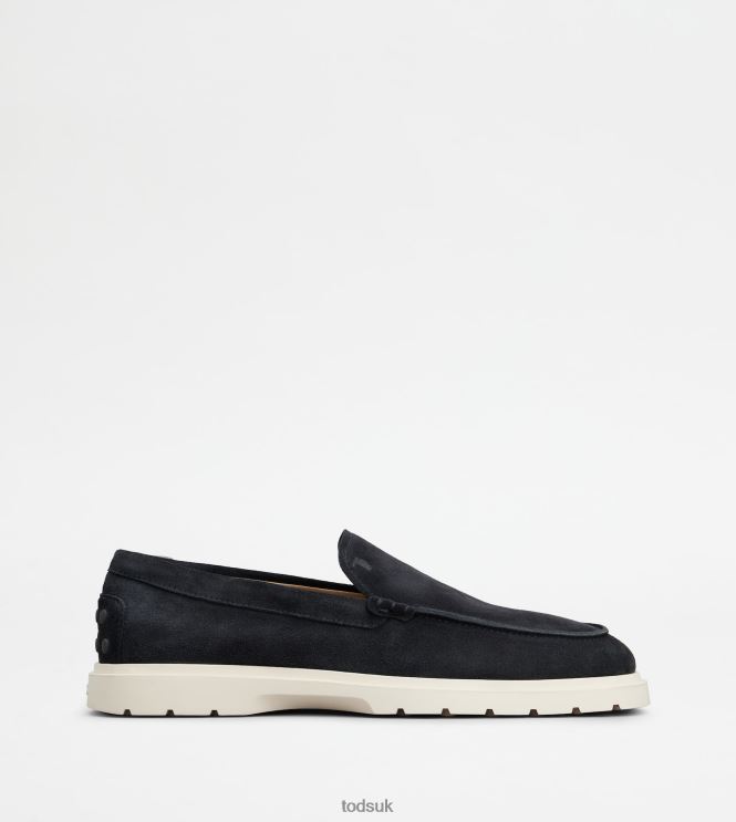 Tod's Men Slipper Loafers in Suede 602L84648 Blue