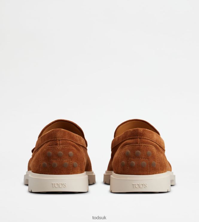 Tod's Men Slipper Loafers in Suede 602L84649 Brown