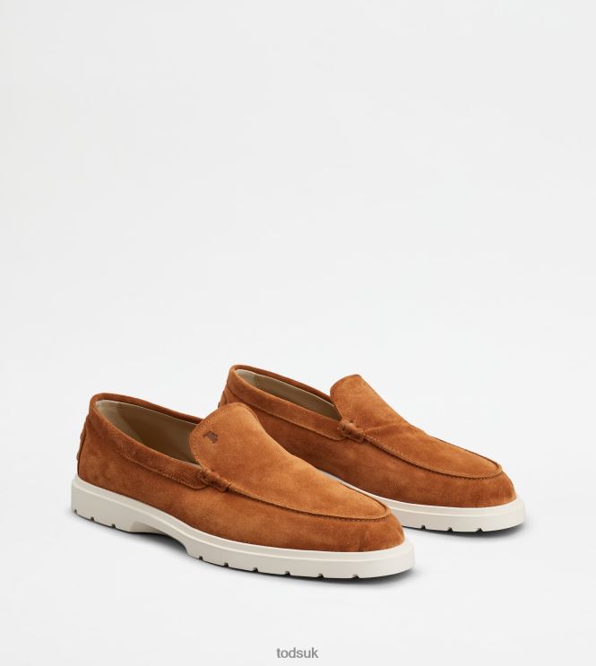 Tod's Men Slipper Loafers in Suede 602L84649 Brown