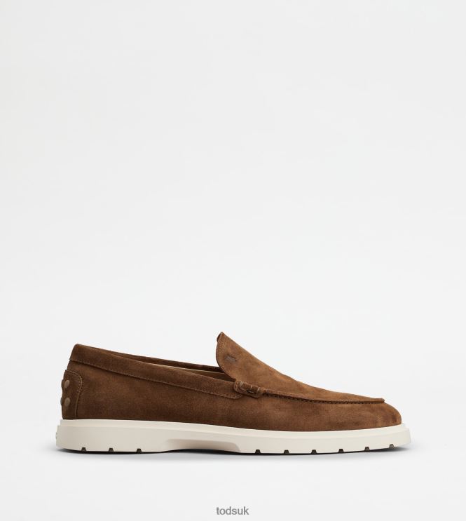 Tod's Men Slipper Loafers in Suede 602L84650 Brown