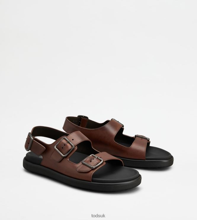 Tod's Men Sandals in Leather 602L84916 Brown