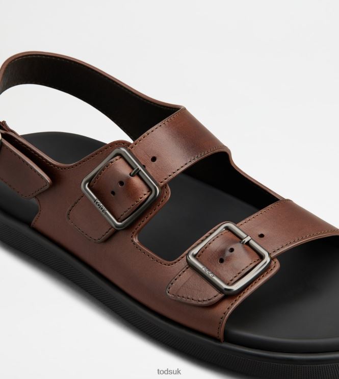 Tod's Men Sandals in Leather 602L84916 Brown