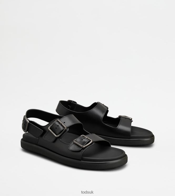 Tod's Men Sandals in Leather 602L84917 Black
