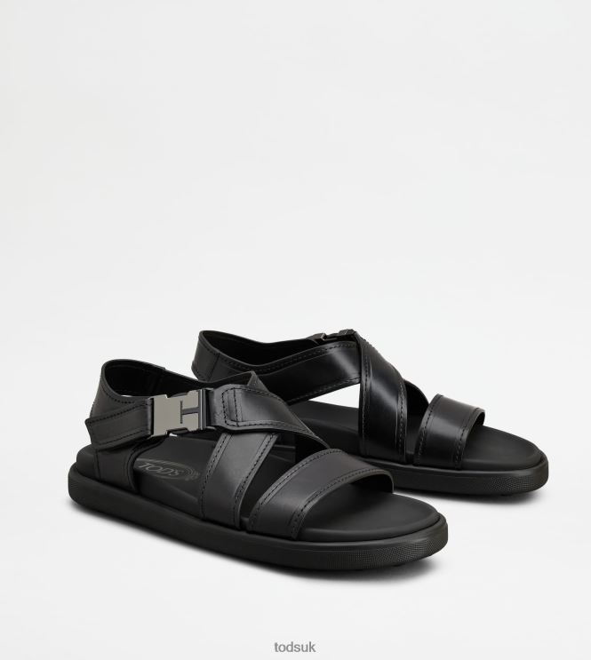 Tod's Men Sandals in Leather 602L84922 Black