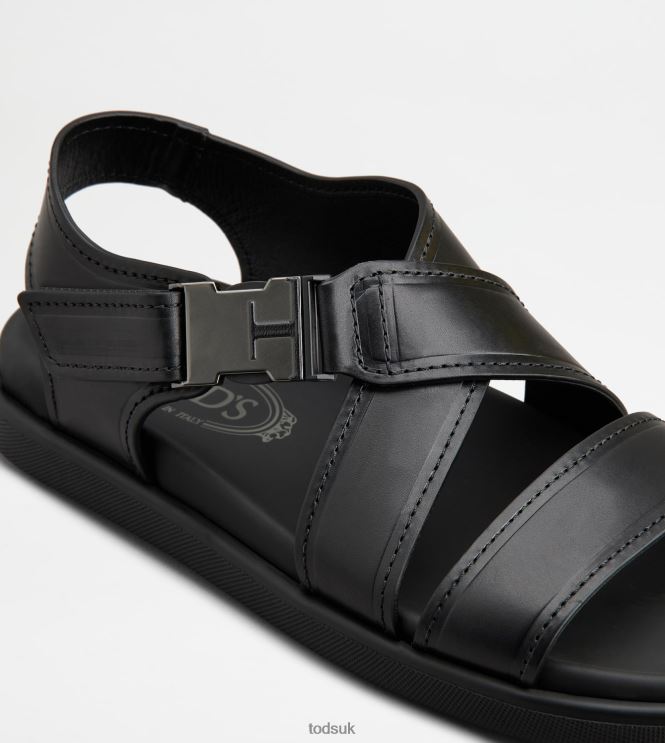 Tod's Men Sandals in Leather 602L84922 Black