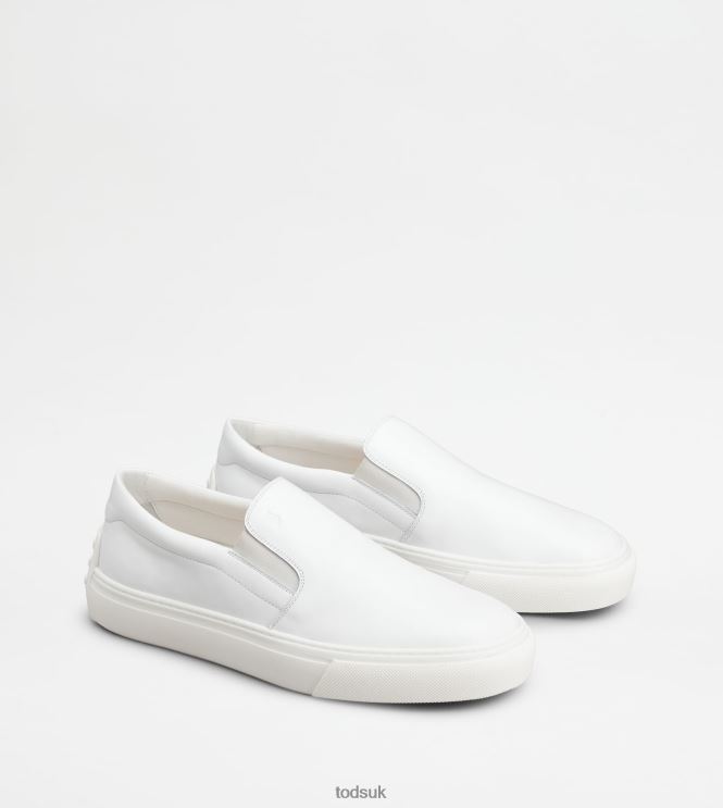 Tod's Men Slip-Ons in Leather 602L84868 White