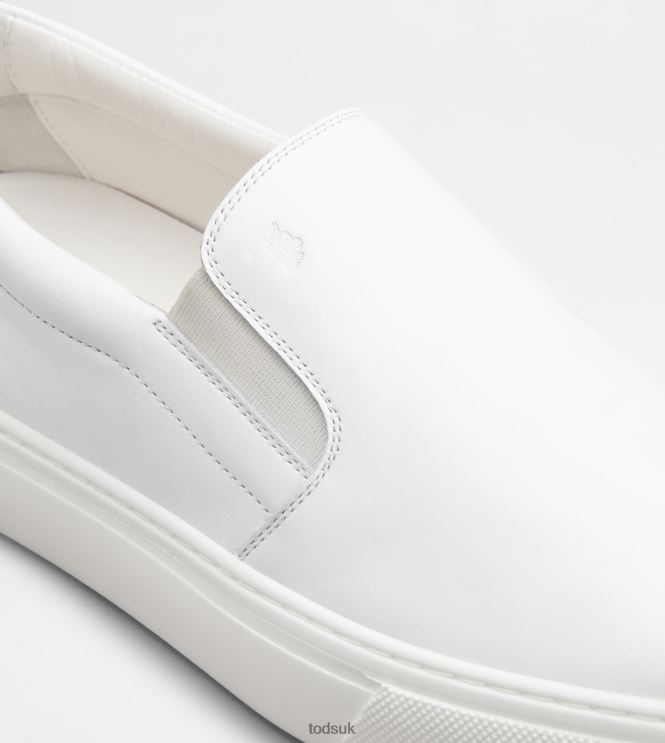Tod's Men Slip-Ons in Leather 602L84868 White