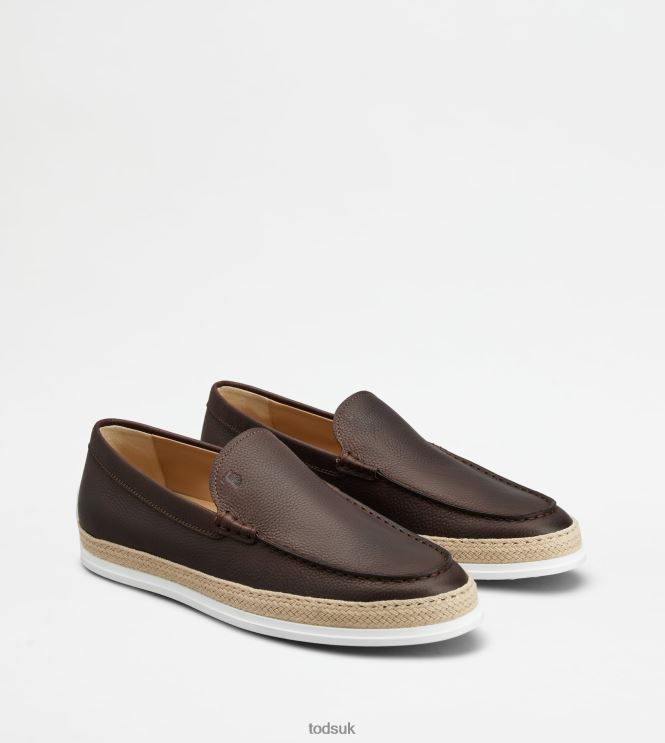 Tod's Men Slipper Loafers in Leather 602L84899 Brown