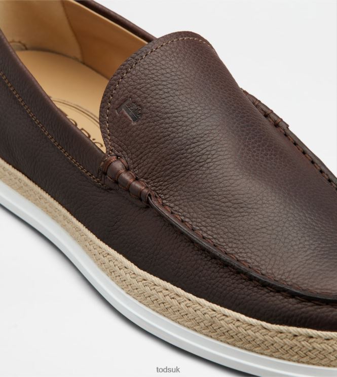 Tod's Men Slipper Loafers in Leather 602L84899 Brown