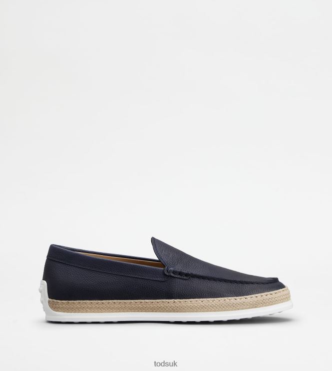 Tod's Men Slipper Loafers in Leather 602L84900 Blue