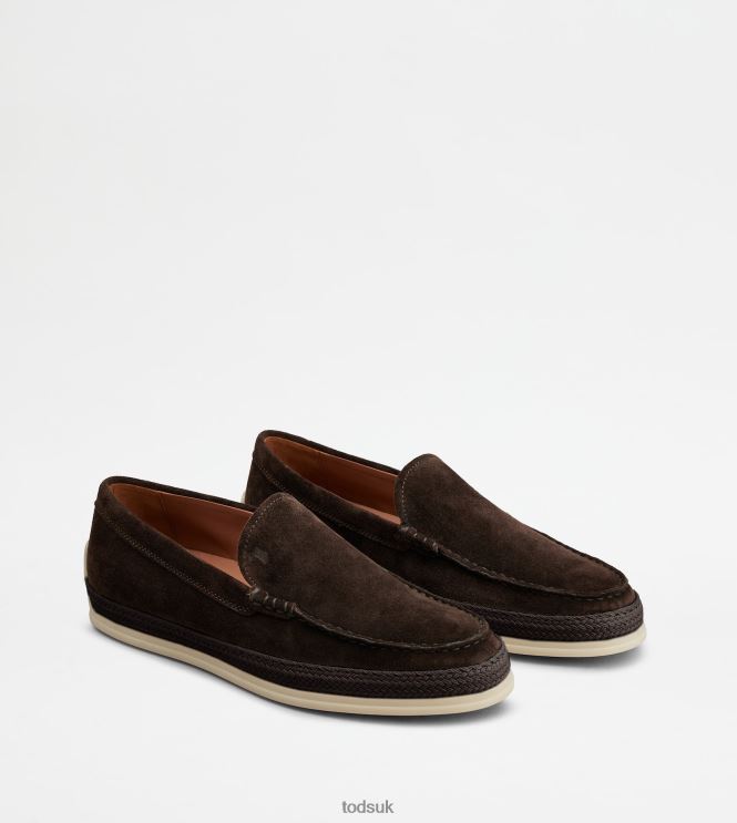 Tod's Men Slipper Loafers in Suede 602L84907 Brown