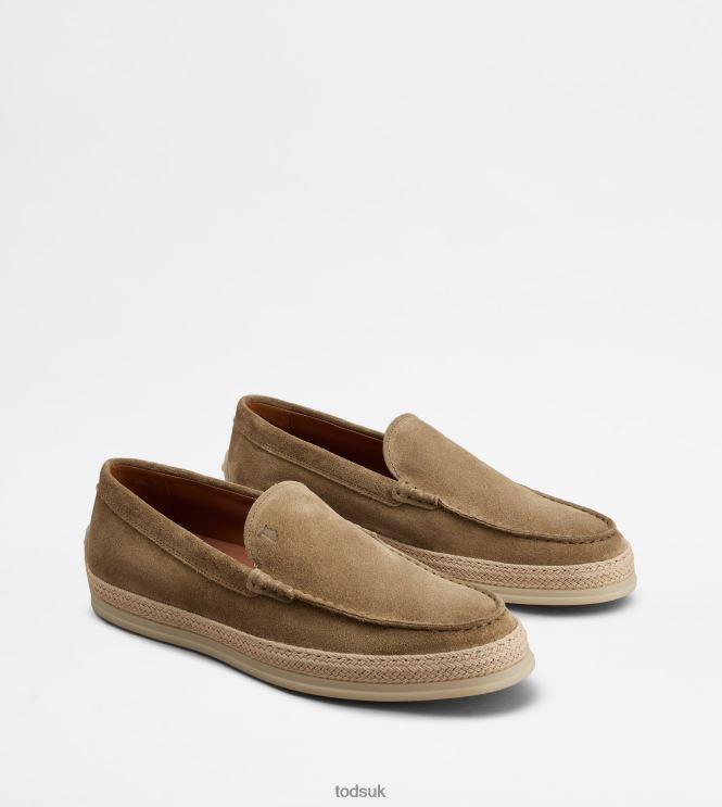 Tod's Men Slipper Loafers in Suede 602L84908 Beige