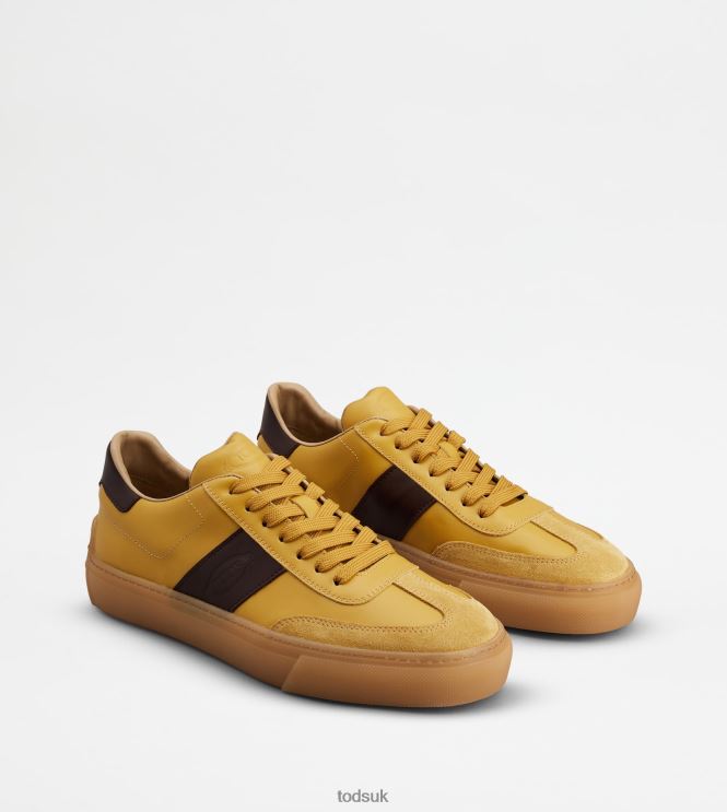 Tod's Men Sneakers in Leather 602L84853 Yellow/Brown