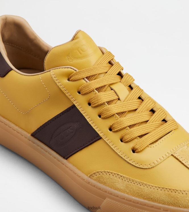 Tod's Men Sneakers in Leather 602L84853 Yellow/Brown