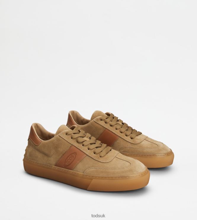 Tod's Men Sneakers in Suede 602L84857 Beige/Brown