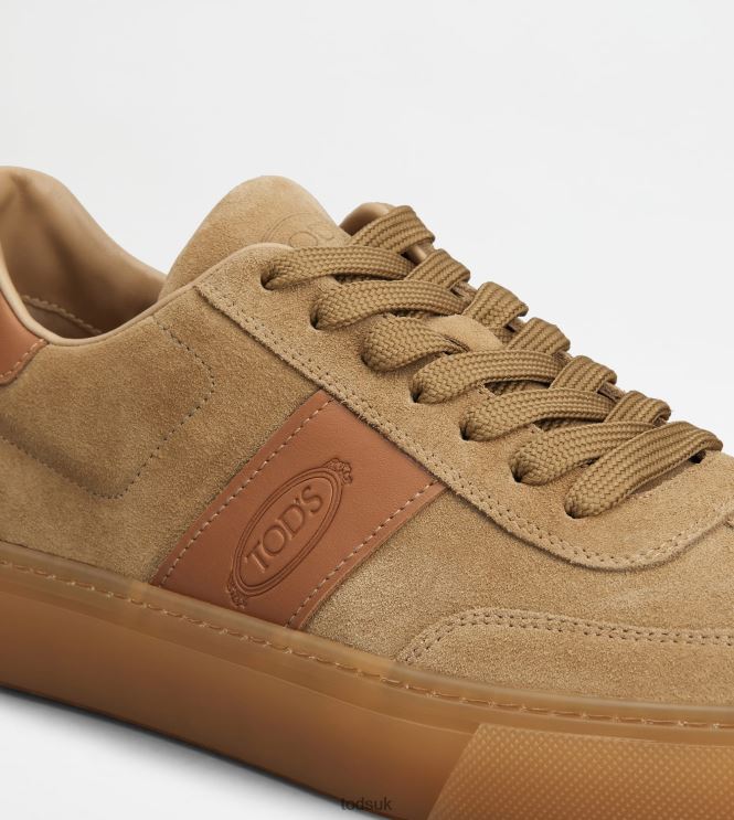 Tod's Men Sneakers in Suede 602L84857 Beige/Brown