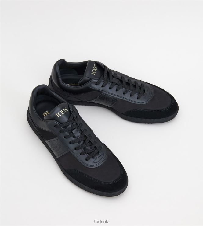 Tod's Men Tabs Sneakers in Suede 602L84839 Black