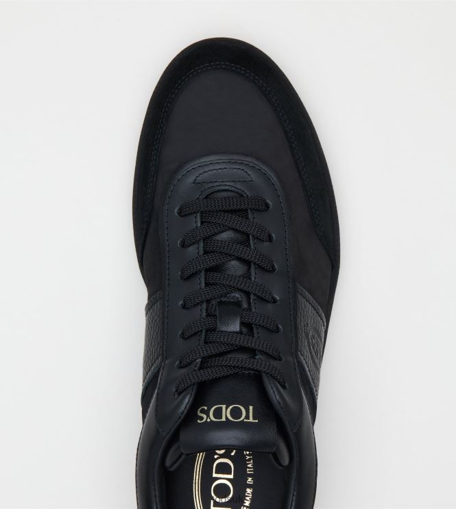 Tod's Men Tabs Sneakers in Suede 602L84839 Black