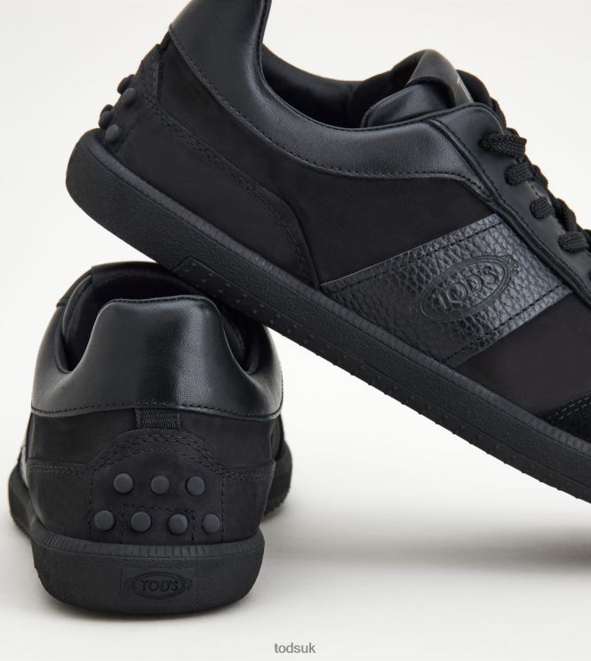 Tod's Men Tabs Sneakers in Suede 602L84839 Black