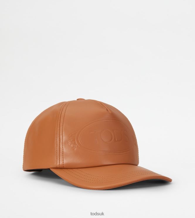 Tod's Women Leather Cap 602L84546 Brown
