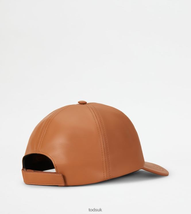 Tod's Women Leather Cap 602L84546 Brown