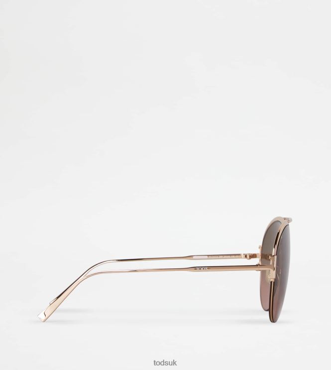 Tod's Women Pilot Sunglasses 602L84522 Gold