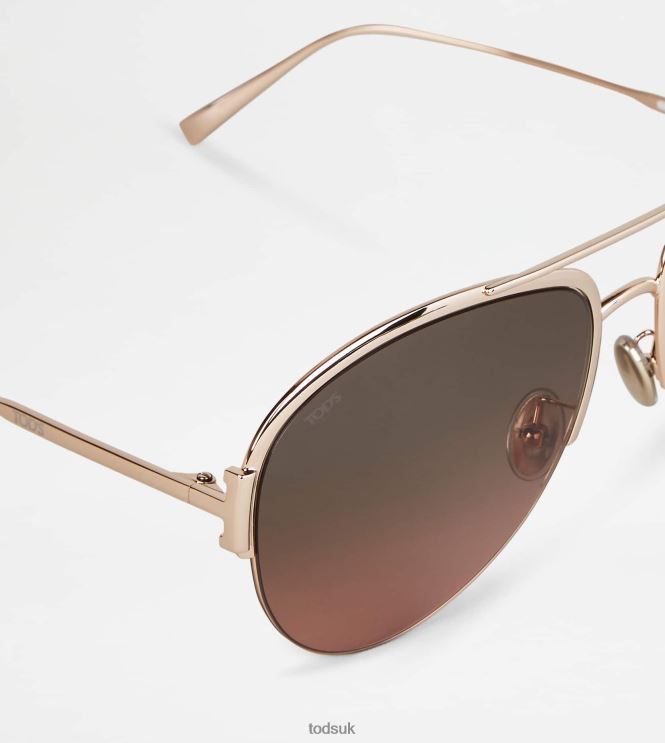 Tod's Women Pilot Sunglasses 602L84522 Gold