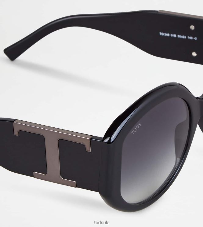 Tod's Women Round Sunglasses 602L84531 Black