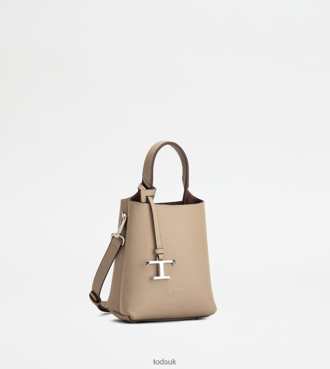 Tod's Women Micro Bag in Leather 602L84471 Beige