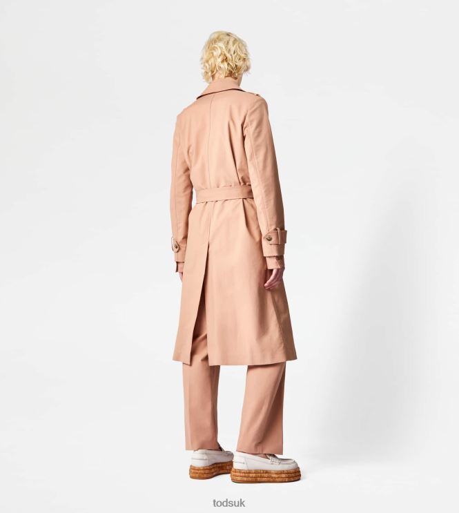 Tod's Women Double-breasted Trench Coat 602L84597 Beige