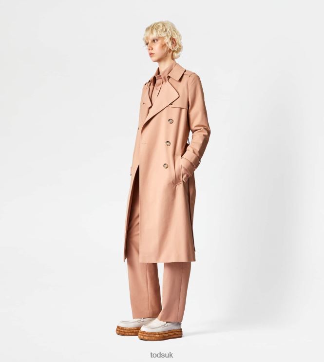 Tod's Women Double-breasted Trench Coat 602L84597 Beige