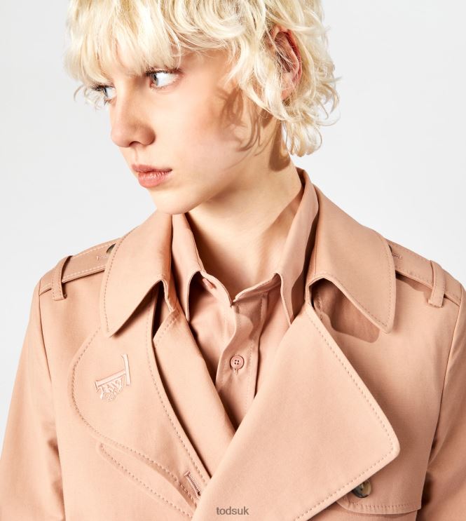 Tod's Women Double-breasted Trench Coat 602L84597 Beige