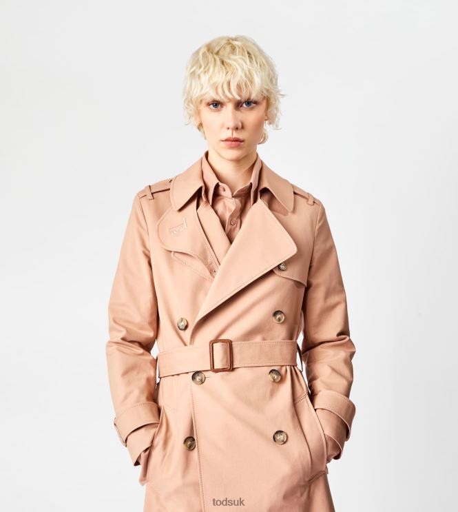 Tod's Women Double-breasted Trench Coat 602L84597 Beige